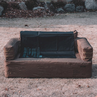 Canapé gonflable automatique en tissu, canapé tactique avec pompe sans fil intégrée, fauteuil double auto-gonflant pour le camping