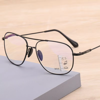 Nouvelles Lunettes de Lecture Photochromiques Progressives Multifocales Modèle 2026, Verres Transparents, Monture en Titane Souple à Mémoire de Forme, Fines et Élégantes, Noires