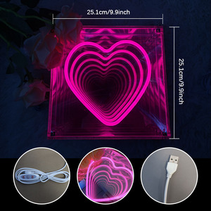 Enseigne au néon en forme de cœur Infinite Abyss Mirror personnalisée Gratuit - Product Image 4