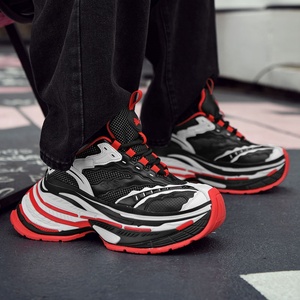 Zapatillas deportivas casuales personalizadas para hombre, con plataforma, de malla y cuero, para mujer, a la moda, para correr y caminar - Product Image 1