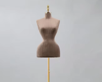 Mannequin de Couture Femme BBL Demi-Corps pour Robes, Taille Grande Hanches, Poitrine Généreuse, Torse Féminin Courbé avec Support Doré