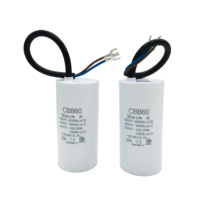 CBB60 30uF 450VAC AC-Motorbetriebskondensator mit Kabel für Waschmaschinen und Wasserpumpen