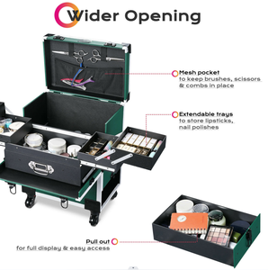 Trolley de Maquillage et Coiffure Professionnel Grande Capacité en Aluminium avec Tiroirs Coulissants Verrouillables, Étanche et Durable pour Voyage - Product Image 6