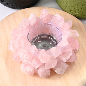 Natürlicher Achat Kristalls tein Kerzenhalter Rosenquarz Amethyst Hochzeit Home Decor Heil kristall Kerzen glas für Home Crystal - Product Image 6