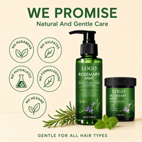 Ensemble de soins capillaires botaniques 3 en 1 Shampooing Après-shampoing Huile capillaire Masque capillaire Romarin Menthe Nourrissant quotidien