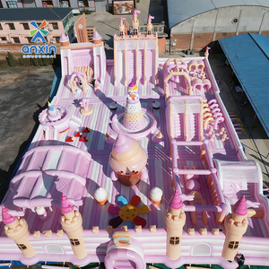 Aire de jeux pour enfants personnalisée, intérieure et extérieure, rose, parc à thème géant gonflable à la crème glacée, jeu sportif, toboggan d'escalade, rebondissement, saut - Product Image 3