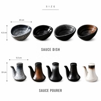 Bouteille distributrice de sauce soja en céramique de style japonais, bouteille de vinaigre, plat à condiments, plat à accompagnement, plat à sauce pour trempette
