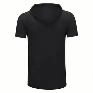 Hoodie Homme Grande Taille à Manches Courtes Style Hip Hop en Noir et Blanc, Tricoté, Écologique, Anti-rétrécissement, Imprimé, Tendance Estivale - Product Image 6