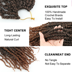 Peluca de Cabello Sintético Mengtong <span class=keywords><strong>Juliana</strong></span>, Crochet, 12, 14, 18, 22, 24 Pulgadas, Suave, Degradado Rojo, Corta, Estilo Boho, Pre-trenzada, Ondas al Agua, Estilo Passionate Twist - Product Image 2