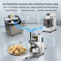 Ligne de production automatique de raviolis avec coupeur à bol, mélangeur à pâte et machine à fabriquer des raviolis pour l'industrie alimentaire commerciale