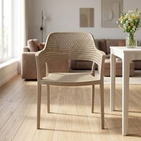 Chaises de salle à manger modernes sans accoudoirs, design européen, en plastique léger, colorées, empilables, durables, pour la maison, l'appartement, le bureau