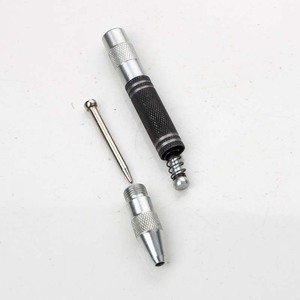 Center Punch 128mm High-Speed Steel For Centering Positioning Woodworking Tool Silver And Black Handle - Product Image 3