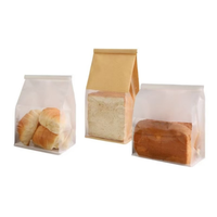 Sacs à pain en papier kraft imprimés sur mesure avec fenêtre transparente et fermeture éclair, sacs d'emballage alimentaire de qualité alimentaire pour pain de mie, pain grillé, baguette