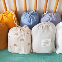 Housse de matelas pour berceau bébé nouveau-né et tout-petit en coton pur double couche certifié GOTS CPC, vente en gros transfrontalière OEM