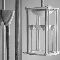 Lustre en pierre de plâtre blanche de style nordique, design artistique italien, LED en béton, télécommande, haute luminosité, pour intérieur, villa, salon, salle à manger