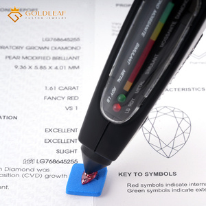 Diamant rouge en forme de poire cultivé en laboratoire Goldleaf, clarté EX VS1, certifié IGI, pour la fabrication de bijoux - Product Image 2