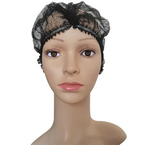 Calotte <span class=keywords><strong>Charlotte</strong></span> Médicale Jetable Noire Non-Tissée à Élastique Unique et Double - Product Image 2