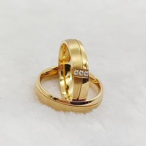 Designer anniversario impegno 2 pezzi promessa coppie matrimonio fidanzamento anelli da sposa set da sposa 18k placcato oro gioielli - Product Image 3