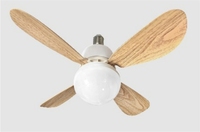 Ventilateur de plafond 16.5 "avec lumière LED Dimmable 4 pales E27 Ampoule ABS Corps de lampe Télécommande Interrupteur Économie d'énergie pour la cuisine