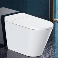 Toilette sans eau en céramique à poser au sol, sans électricité, avec télécommande, double chasse, siège chauffant et chasse par gravité