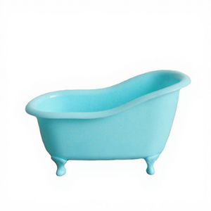 Mini Bañera Ovalada de Plástico PS Personalizada, Blanca y Transparente, Decoración para el Hogar, Maceta, Caja de Almacenamiento Pequeña - Product Image 1