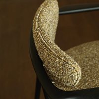Fauteuil demi-île médiéval JP, style français, avec dossier en bois massif, chaise minimaliste de luxe léger pour la maison