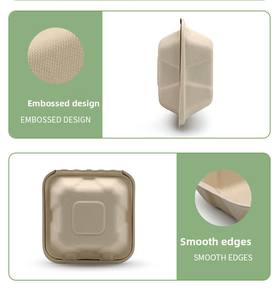 Fournisseur de boîtes à hamburgers jetables écologiques, emballage de boîtes à emporter, emballage personnalisé en papier biodégradable, emballage alimentaire pour hamburgers - Product Image 3