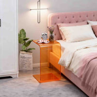 Schnelle Lieferung Badezimmer Acryl Orange Ecktisch Schlafzimmer Minimalistischer Multifunktionaler Nachttisch mit Platzersparnis für den Bettbereich