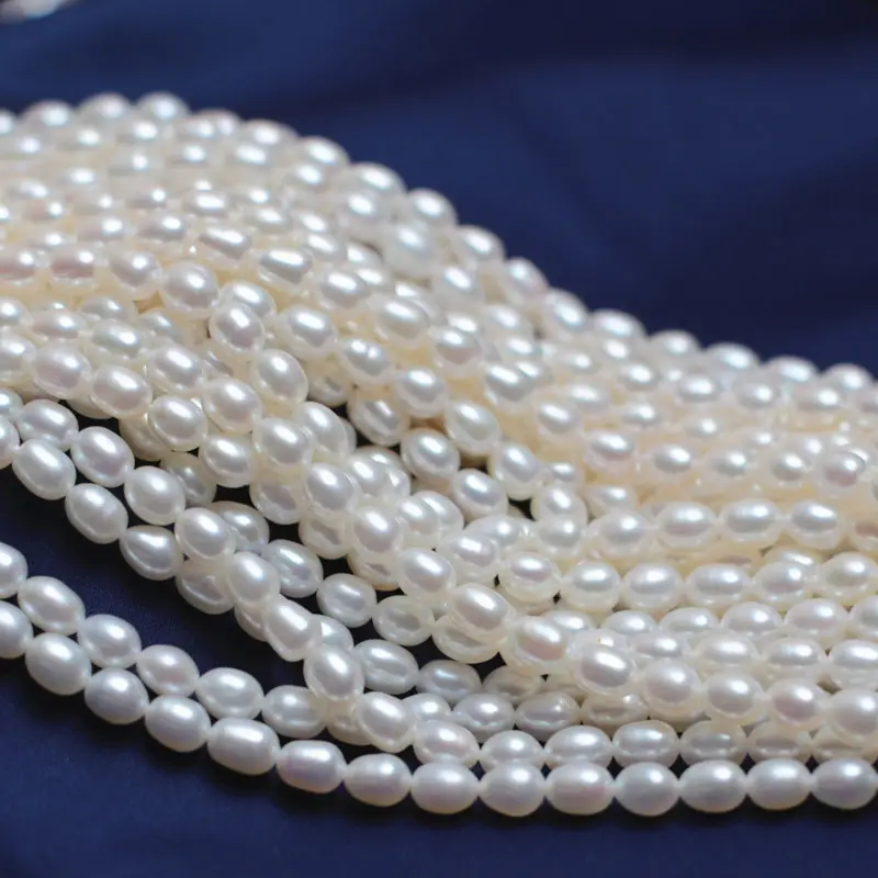 Semillas pequeñas AAA de alta calidad, hilo de perlas naturales de agua dulce, 3mm, 4mm, 5mm, venta al por mayor