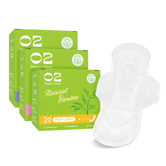 O2 Brand Ultra-Thin Biodegradable Cotton Sanitary Napkins 150/240/290mm Skin-Friendly Absorbent Bamboo Fiber Women Organic
