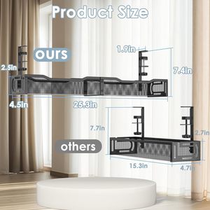 Organisateur de câbles <span class=keywords><strong>mural</strong></span> à double niveau sans perçage en métal avec pince pour <span class=keywords><strong>bureau</strong></span> à domicile et salle de bain - Product Image 6