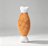 Jouet pour chien en peluche, double os en forme de cuisse de poulet, qui couine, jouet pour chaton et petit chien, pour le nettoyage des dents, résistant aux morsures, compagnon de sommeil pour animaux de compagnie
