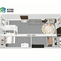 Rumah Prefabrikasi Kontainer Baja Ekspansi Ukuran Khusus 20Ft 40Ft 30Ft, Villa 2-5 Kamar Tidur Mewah Portabel Panel Sandwich