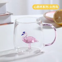 Vente en gros de tasses créatives en plastique épais en acrylique flamant rose verres créatifs en verre pour jus et eau