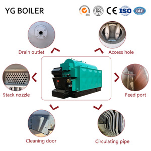 Chaudière à vapeur horizontale industrielle multi-combustibles YG DZL, alimentée au charbon de <span class=keywords><strong>bois</strong></span> et aux granulés de biomasse, haute pression, 1-20t/h, choix économique - Product Image 6