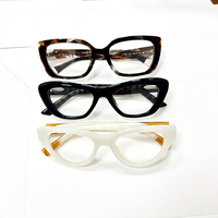 Monture de lunettes optiques unisexe en acétate épais et de grande taille, style œil de chat, tendance, rétro, à monture complète et massive, marque OEM, toutes tailles
