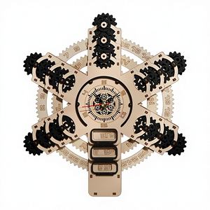 Nuevo <span class=keywords><strong>Reloj</strong></span> de Pared de Madera 3D Educativo, Ensamblable, Creativo, Rompecabezas, Juguetes para Niños de 0 a 24 Meses - Product Image 1