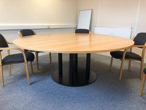 WEKIS Stainless Steel <b>Square</b> Style Indoor Columns Boardroom <b>Tables</b> Meeting Rooms Large Work Pedestal Round <b>Table</b> Bases - Product Image 6