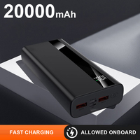 Banque de puissance haute capacité 20000mAh en vrac en gros avec affichage LED Banque de puissance de charge rapide