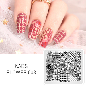 แผ่นปั๊มลายดอกไม้ KADS สำหรับทำเล็บ สแตนเลส 48 ลาย สำหรับมืออาชีพ ขายส่ง - Product Image 3