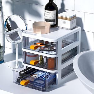PP Plastic Multifunction <b>Desk</b> Organizer Injection Molded Rotating Storage Box 1-3L Capacity <b>Foldable</b> Cosmetic Cabinet Office - Product Image 4