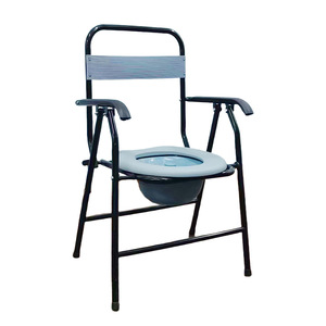<b>Folding</b> <b>Commode</b> Chair With Bedpan Open Front Anti Slip For Elderly And Pregnant Women Bathroom Use - Product Image 2