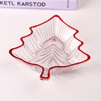 Plat à bonbons et fruits en verre cristal de style européen sur mesure, petit plateau à fruits secs pour Noël