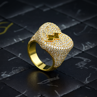 Bague signet en or massif 5CT 9K-22K, bijoux fins personnalisés, hip hop, diamant de laboratoire cultivé IGI VVS DEF couleur, cœur brisé, pour hommes