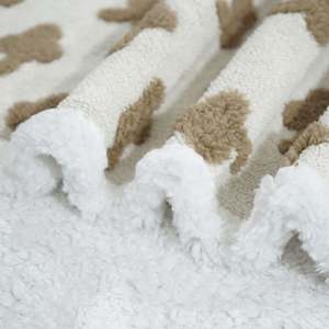 Leopard Throw <b>Blanket</b> Sherpa, Ultra Lightweight Soft Cozy, Warm Fluffy Knit <b>Camping</b> <b>Blanket</b> (Cream, 50x60 In) - Product Image 6