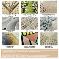 Tapis de luxe sur mesure, tufté à la main, résistant au feu, en laine de Nouvelle-Zélande, avec fil doré et mélange de soie de bambou, pour villa et hôtel de luxe modernes