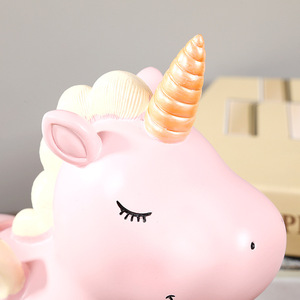 Salvadanaio in Resina a Forma di <span class=keywords><strong>Unicorno</strong></span>, Solo Deposito Senza Prelievo, Barattolo per Risparmi da Bambina, Regalo di Compleanno, Decorazione da Scrivania - Product Image 3