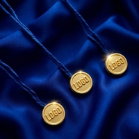 Étiquette de bouteille personnalisée, forme ronde, logo gravé, étiquette métallique à suspendre, cordon, accessoires écologiques pour vêtements, sacs et chaussures