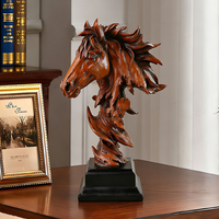 Figurine en résine de tête de cheval élégante - Design artistique peint à la main, ornement d'intérieur pour la décoration de la maison, améliorant l'ambiance de l'espace