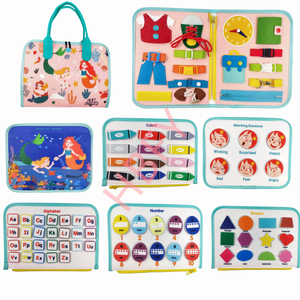 Mercados en línea chinos, juguetes educativos Montessori, diseño de patrón de sirena, tablero ocupado para niñas y niños - Product Image 5